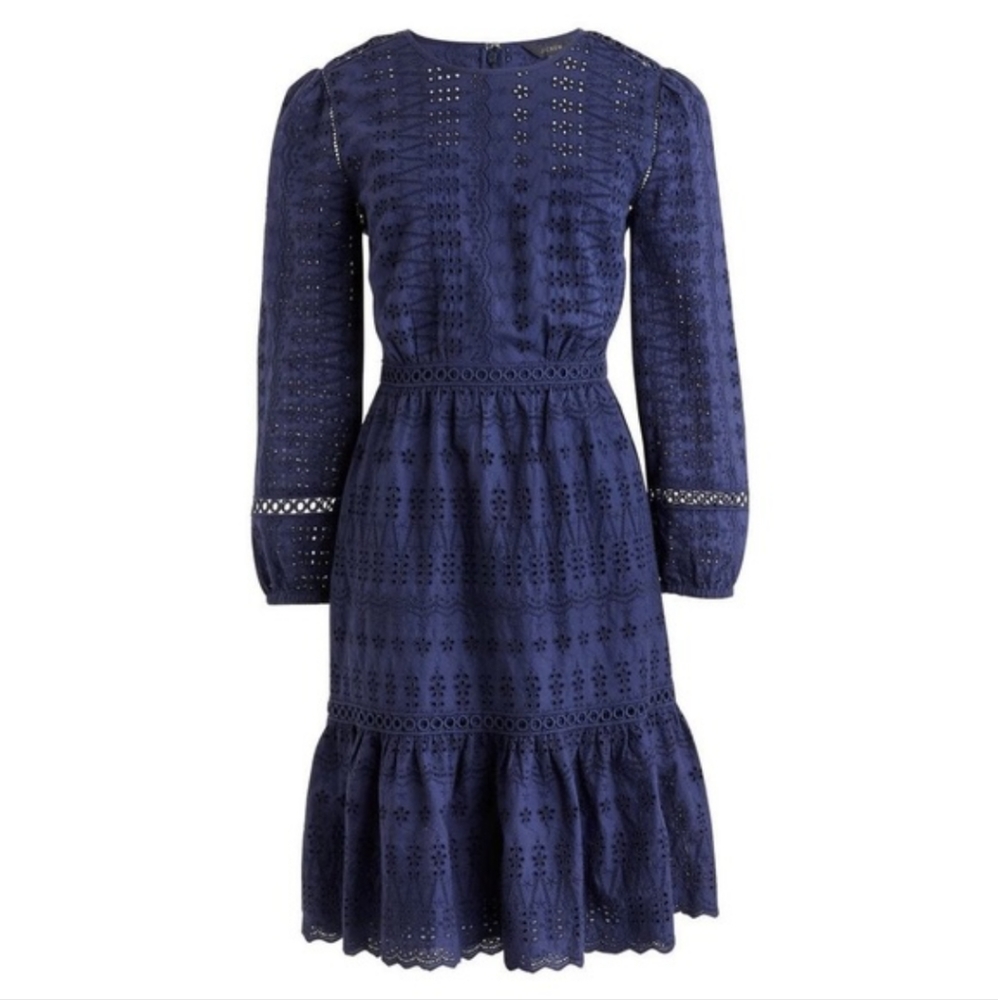 J. Crew - Navy Eyelet Lace Dress